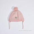 Pink Color Kinted Hat Scarf and Gloves Set